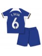 Otroški Nogometna dresi replika Chelsea Thiago Silva #6 Domači 2023-24 Kratek rokav (+ hlače)